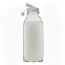 Joyjolt Glass Milk Bottles With Silicone Pour Lid Beverage Dispenser