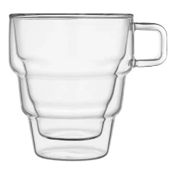 Joyjolt Pila Double Walled Glass Tea - 10 Oz - Set Of 2 Coffee Mug