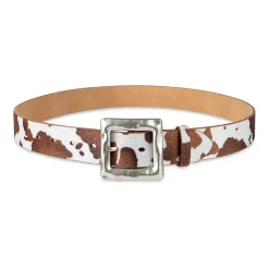 JS Jessica Simpson Hammered Cow Print Womens Belt