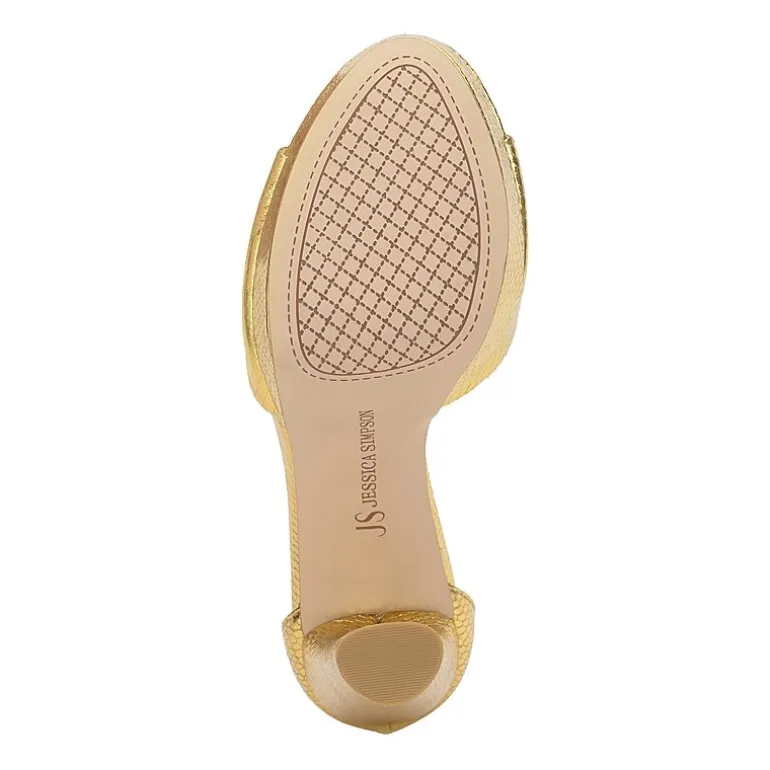 JS Jessica Simpson Izzella Womens Round Open Toe Block Heel Pumps