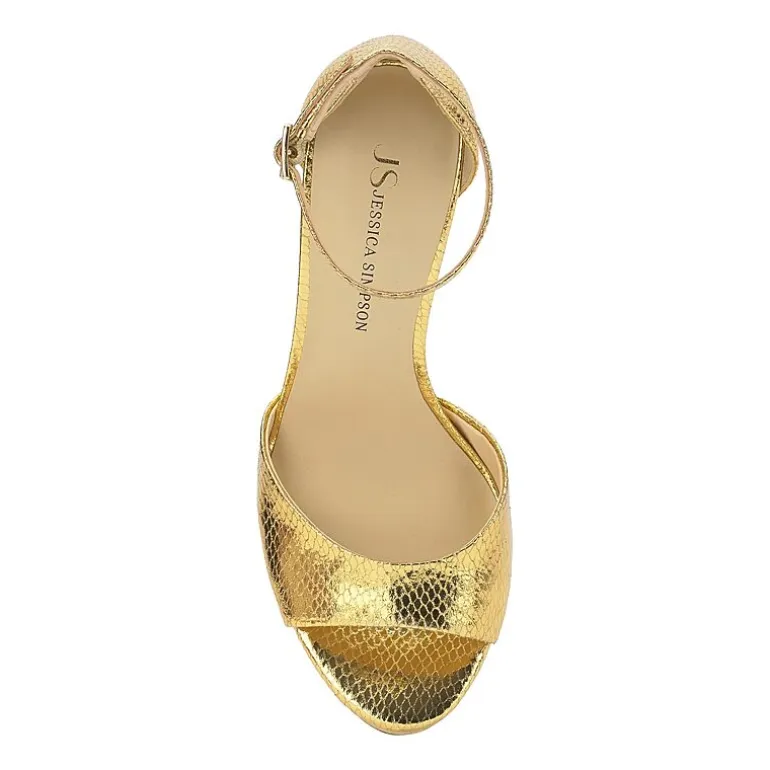 JS Jessica Simpson Izzella Womens Round Open Toe Block Heel Pumps