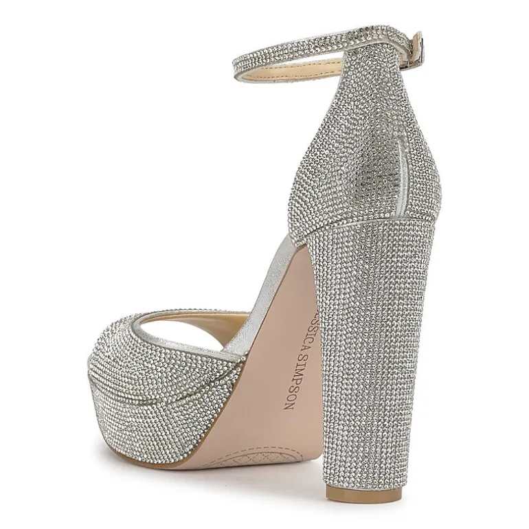 JS Jessica Simpson Izzella Womens Round Open Toe Block Heel Pumps