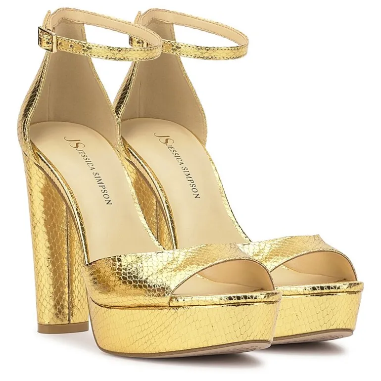 JS Jessica Simpson Izzella Womens Round Open Toe Block Heel Pumps