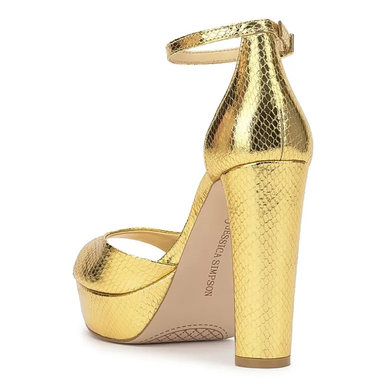 JS Jessica Simpson Izzella Womens Round Open Toe Block Heel Pumps