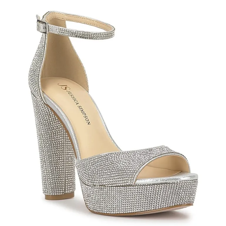 JS Jessica Simpson Izzella Womens Round Open Toe Block Heel Pumps