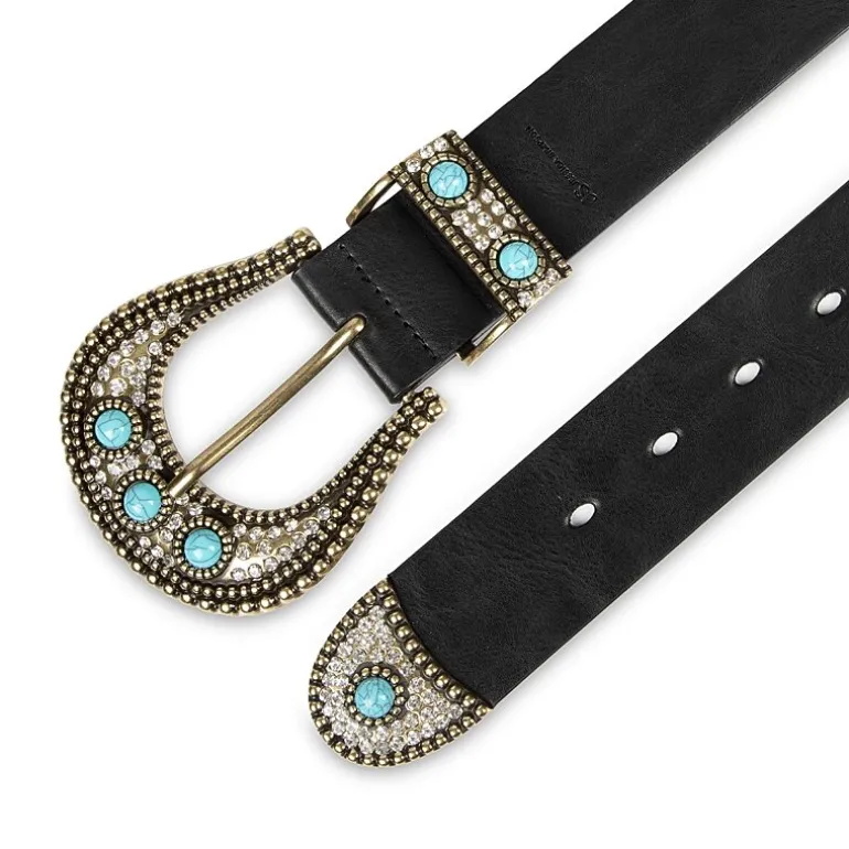JS Jessica Simpson Turquoise Accented Casual Hip Belt Womens Belt