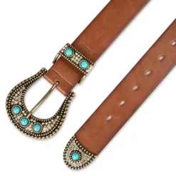 JS Jessica Simpson Turquoise With Hardware Womens Belt