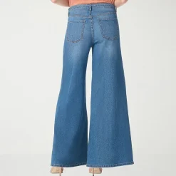 JS Jessica Simpson Womens High Rise Stretch Fabric Wide Leg Jean