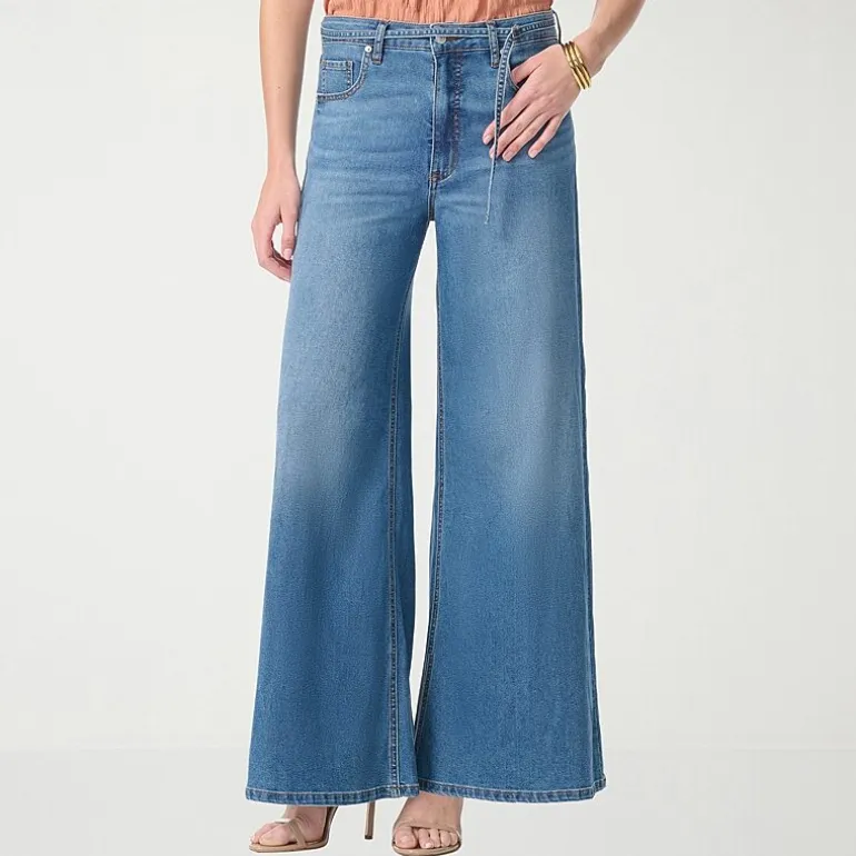 JS Jessica Simpson Womens High Rise Stretch Fabric Wide Leg Jean