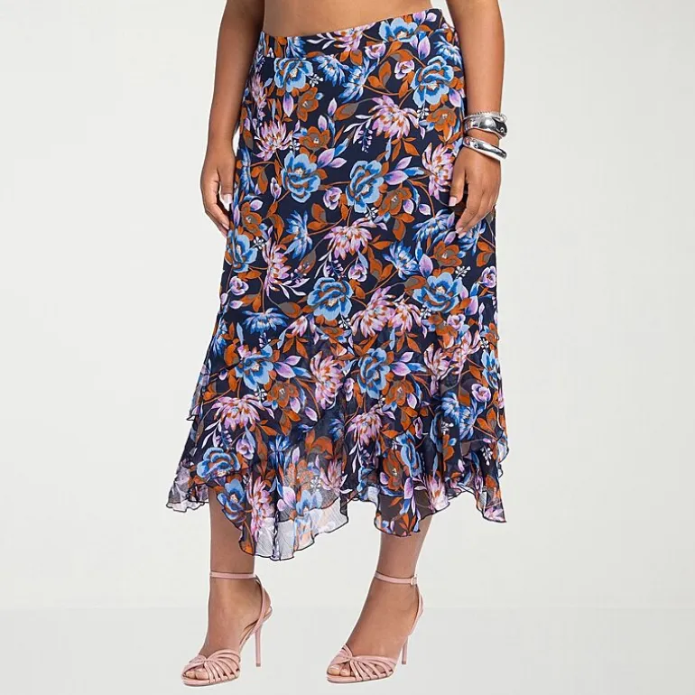 JS Jessica Simpson Womens Plus High Rise Maxi Skirt