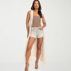 JS Jessica Simpson Womens V Neck Tie Sweater Vest