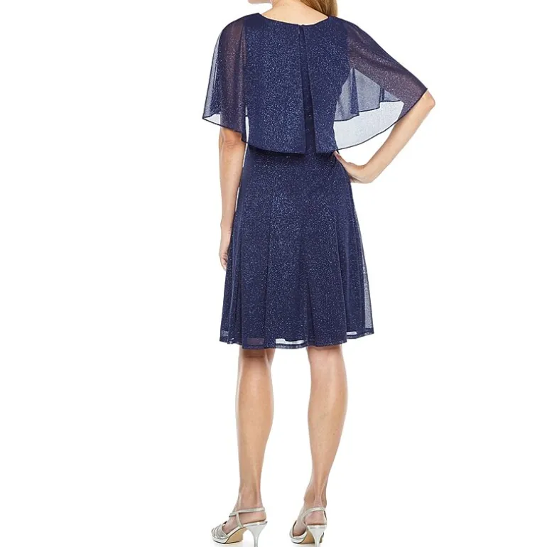 J Taylor Short Sleeve Fit + Flare Dress