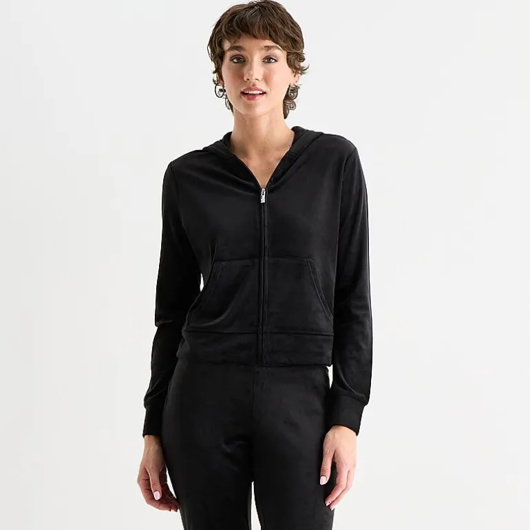 Juicy By Juicy Couture Womens Juniors Hooded Lightweight Track Jacket