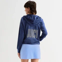 Juicy By Juicy Couture Womens Juniors Hooded Lightweight Track Jacket