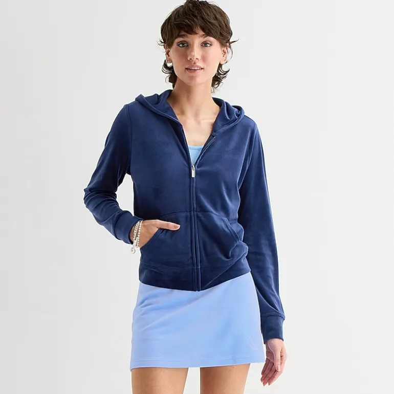 Juicy By Juicy Couture Womens Juniors Hooded Lightweight Track Jacket