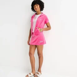 Juicy By Juicy Couture Womens Juniors Short Sleeve Hoodie