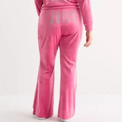 Juicy By Juicy Couture Womens Juniors Plus Flare Mid Rise Track Pant