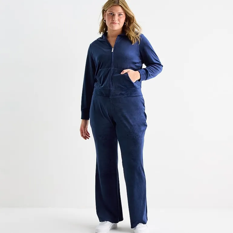 Juicy By Juicy Couture Womens Juniors Plus Flare Mid Rise Track Pant