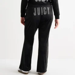 Juicy By Juicy Couture Womens Juniors Plus Flare Mid Rise Track Pant