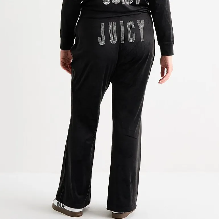 Juicy By Juicy Couture Womens Juniors Plus Flare Mid Rise Track Pant