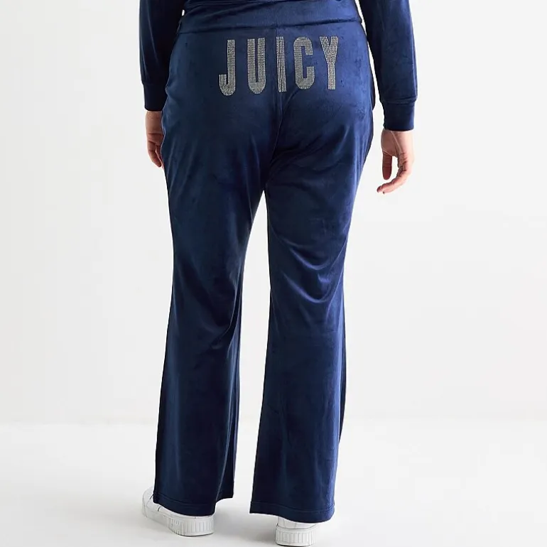 Juicy By Juicy Couture Womens Juniors Plus Flare Mid Rise Track Pant