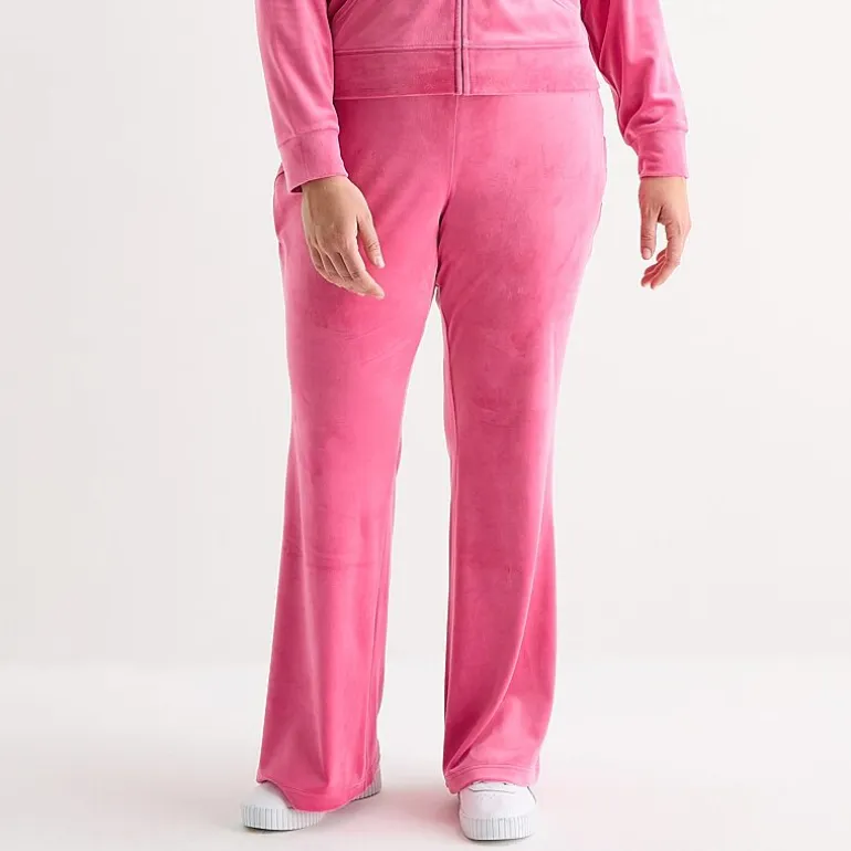 Juicy By Juicy Couture Womens Juniors Plus Flare Mid Rise Track Pant