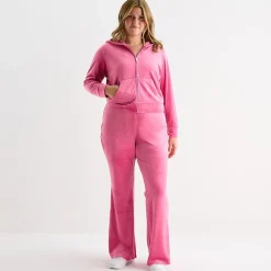 Juicy By Juicy Couture Womens Juniors Plus Flare Mid Rise Track Pant