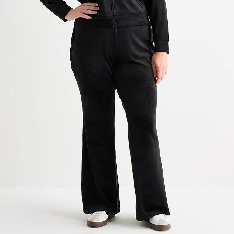 Juicy By Juicy Couture Womens Juniors Plus Flare Mid Rise Track Pant