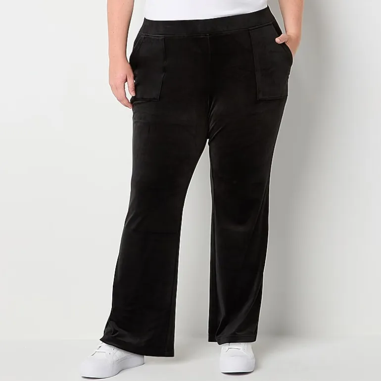 Juicy By Juicy Couture Womens Juniors Plus Straight Mid Rise Track Pant
