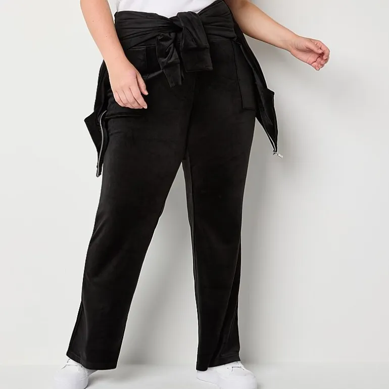 Juicy By Juicy Couture Womens Juniors Plus Straight Mid Rise Track Pant