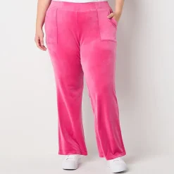 Juicy By Juicy Couture Womens Juniors Plus Straight Mid Rise Track Pant