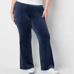 Juicy By Juicy Couture Womens Juniors Plus Straight Mid Rise Track Pant