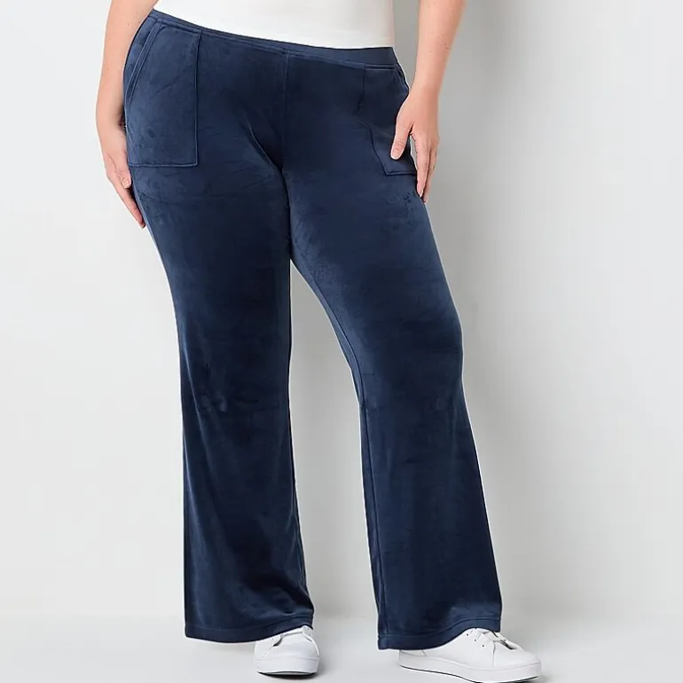 Juicy By Juicy Couture Womens Juniors Plus Straight Mid Rise Track Pant