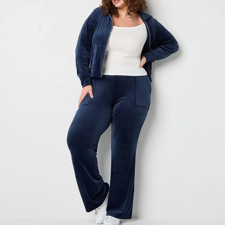 Juicy By Juicy Couture Womens Juniors Plus Straight Mid Rise Track Pant