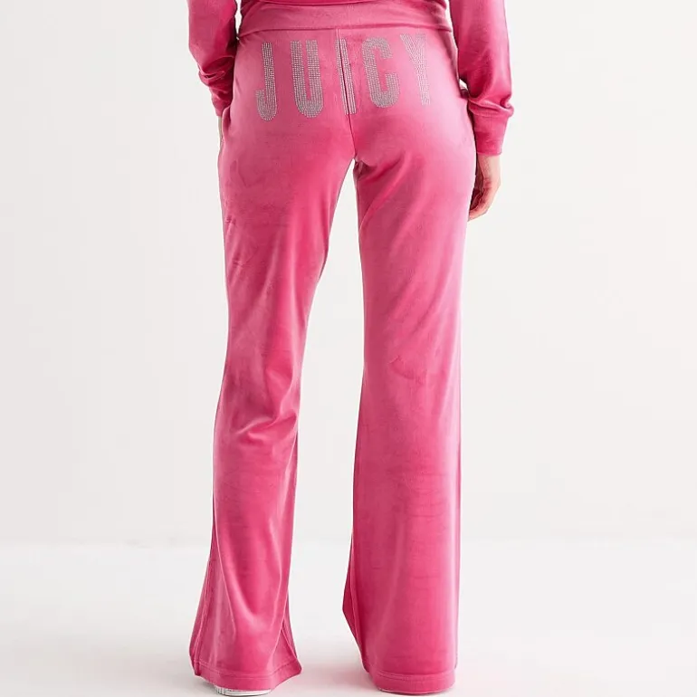 Juicy By Juicy Couture Womens Juniors Flare Mid Rise Track Pant
