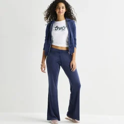 Juicy By Juicy Couture Womens Juniors Flare Mid Rise Track Pant