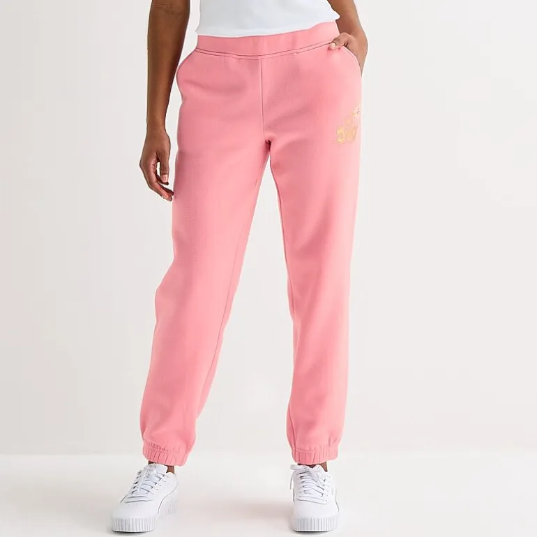 Juicy By Juicy Couture Womens Juniors Cuffed Mid Rise Fleece Jogger Pant