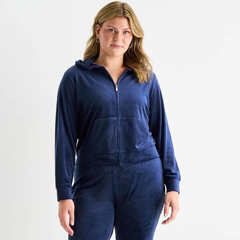 Juicy By Juicy Couture Womens Juniors Plus Lightweight Track Jacket