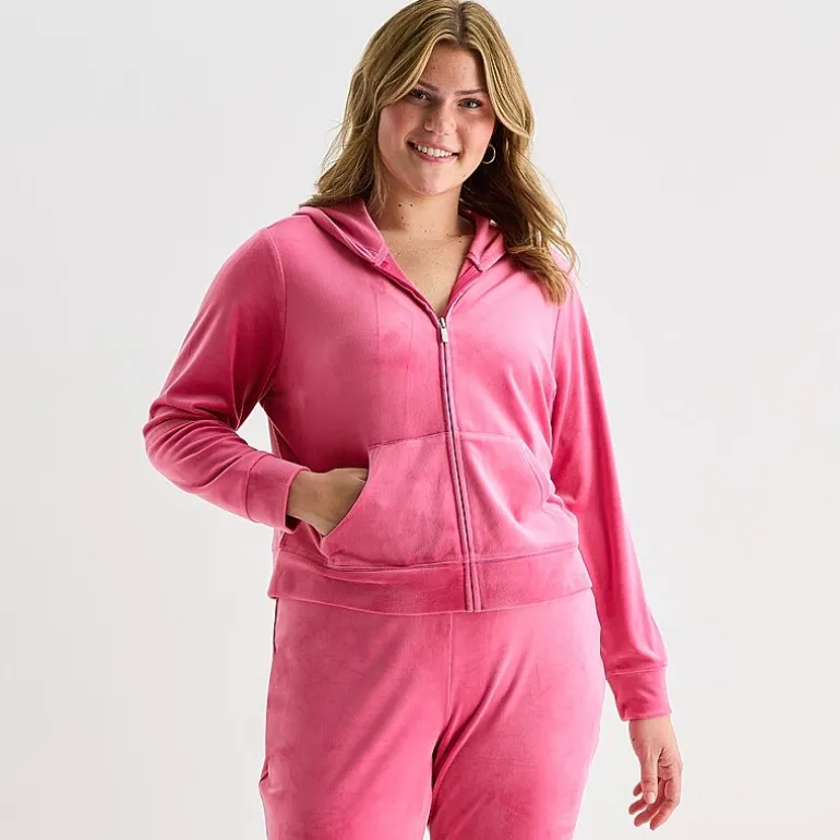 Juicy By Juicy Couture Womens Juniors Plus Lightweight Track Jacket