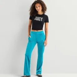 Juicy By Juicy Couture Womens Juniors Crew Neck Short Sleeve Regular Fit Graphic T-Shirt