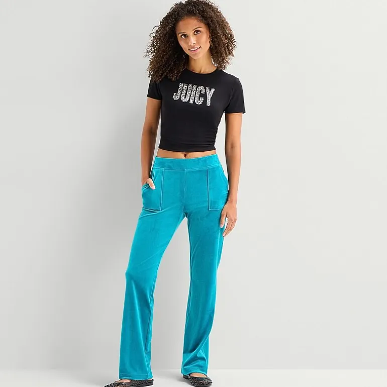 Juicy By Juicy Couture Womens Juniors Crew Neck Short Sleeve Regular Fit Graphic T-Shirt