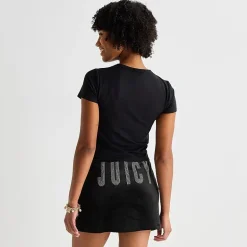 Juicy By Juicy Couture Womens Juniors Crew Neck Short Sleeve Regular Fit Graphic T-Shirt