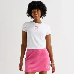 Juicy By Juicy Couture Womens Juniors Crew Neck Short Sleeve Regular Fit Graphic T-Shirt