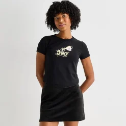 Juicy By Juicy Couture Womens Juniors Crew Neck Short Sleeve Regular Fit Graphic T-Shirt
