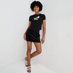 Juicy By Juicy Couture Womens Juniors Crew Neck Short Sleeve Regular Fit Graphic T-Shirt