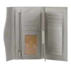 Julia Buxton Heiress Leather Organizer Womens Rfid Blocking Checkbook Wallet