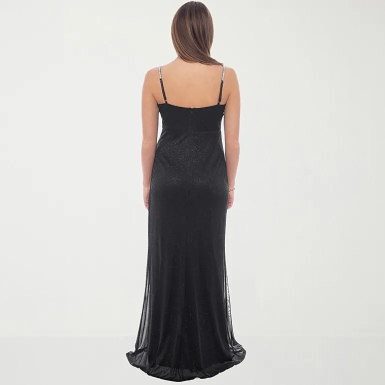 Jump Apparel Womens Juniors Draped Neck Sleeveless Glitter Bodycon Dress