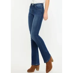 Kancan Women's Essentials High Rise Wide Leg Flare Jeans Avonlea