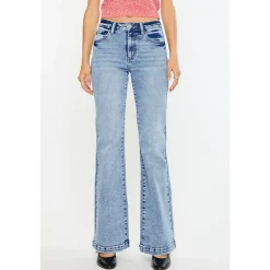 Kancan Women's Essentials High Rise Wide Leg Flare Jeans Avonlea