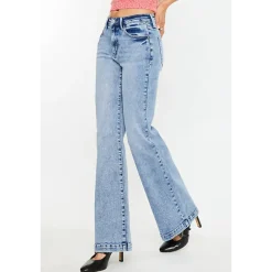 Kancan Women's Essentials High Rise Wide Leg Flare Jeans Avonlea